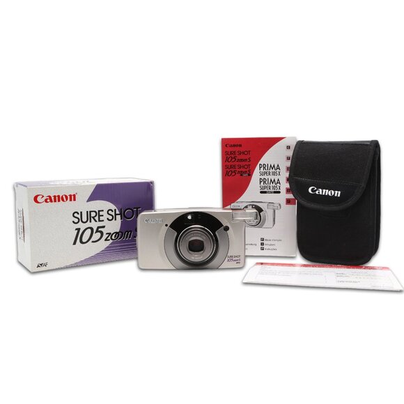 Vintage Canon Sure Shot 150 Zoom S Camera 35mm Retro Lomography Silver Flash Cas - Picture 1 of 12
